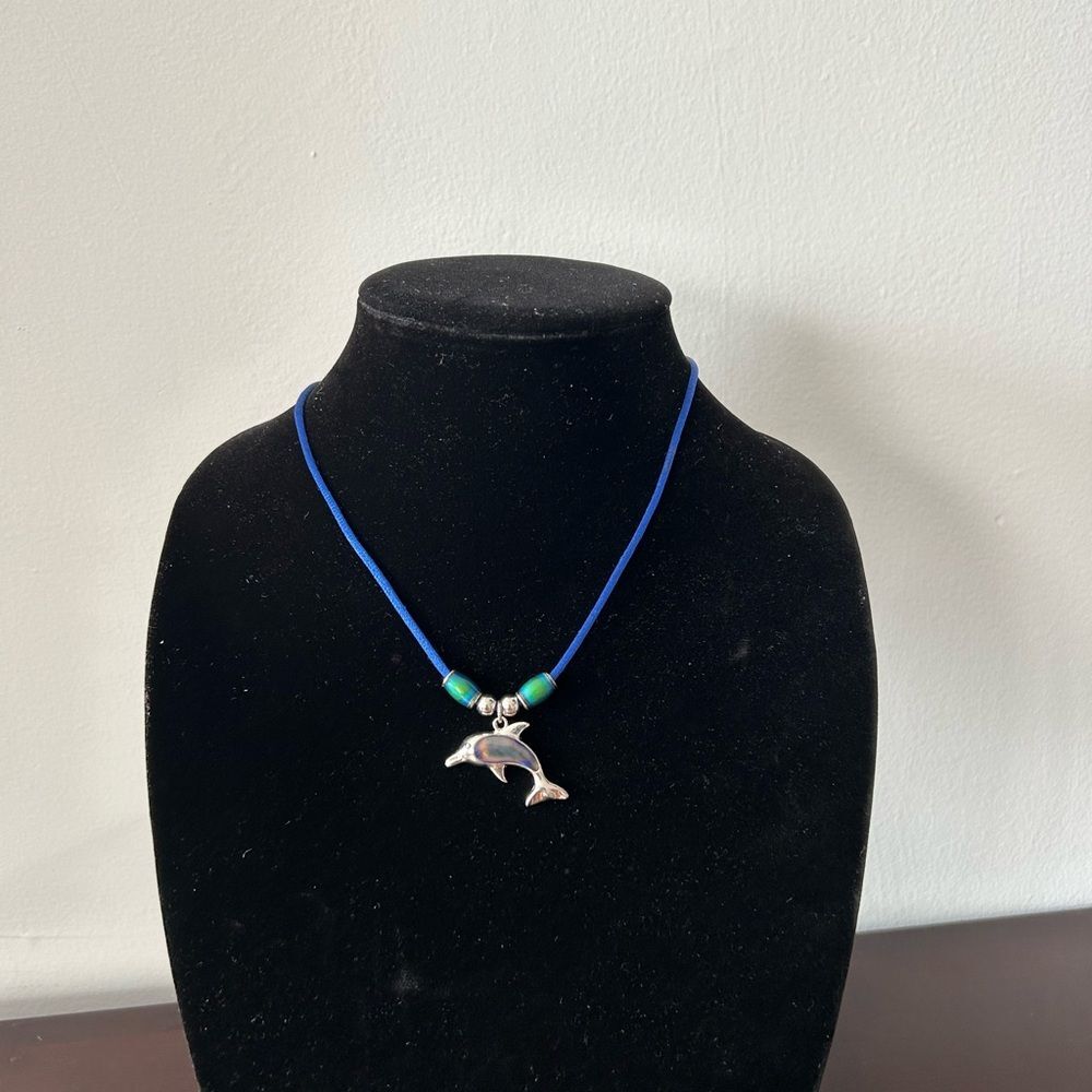 Blue Dolphin Pendant Necklace